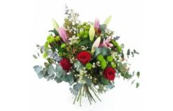 Bouquet De Rose Rouge & Lys Rose "Liège"