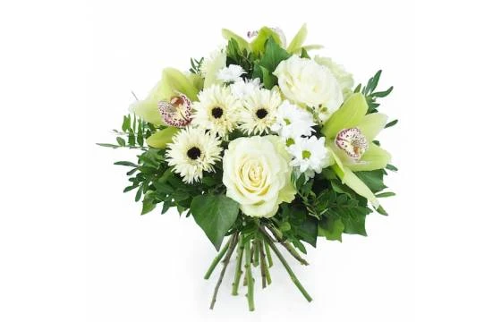 Bouquet Rond Blanc & Vert "Munich" 1 Bouquet Rond Blanc & Vert "Munich"