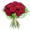 Bouquet Rond De Roses Rouges Perles D'Amour