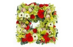 Carré De Fleurs Piquées Rouge & Vert "Éole"