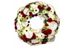 Couronne De Deuil Rouge Et Blanche Repos Infini