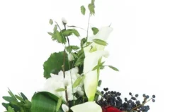 Petite Croix De Deuil Blanche & Rouge "Hercule" -L’Agitateur Floral Boutique petite croix de deuil blanche rouge hercule 3