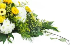 Raquette De Deuil Jaune & Blanche "Pluton" -L’Agitateur Floral Boutique raquette de deuil jaune blanche pluton 3